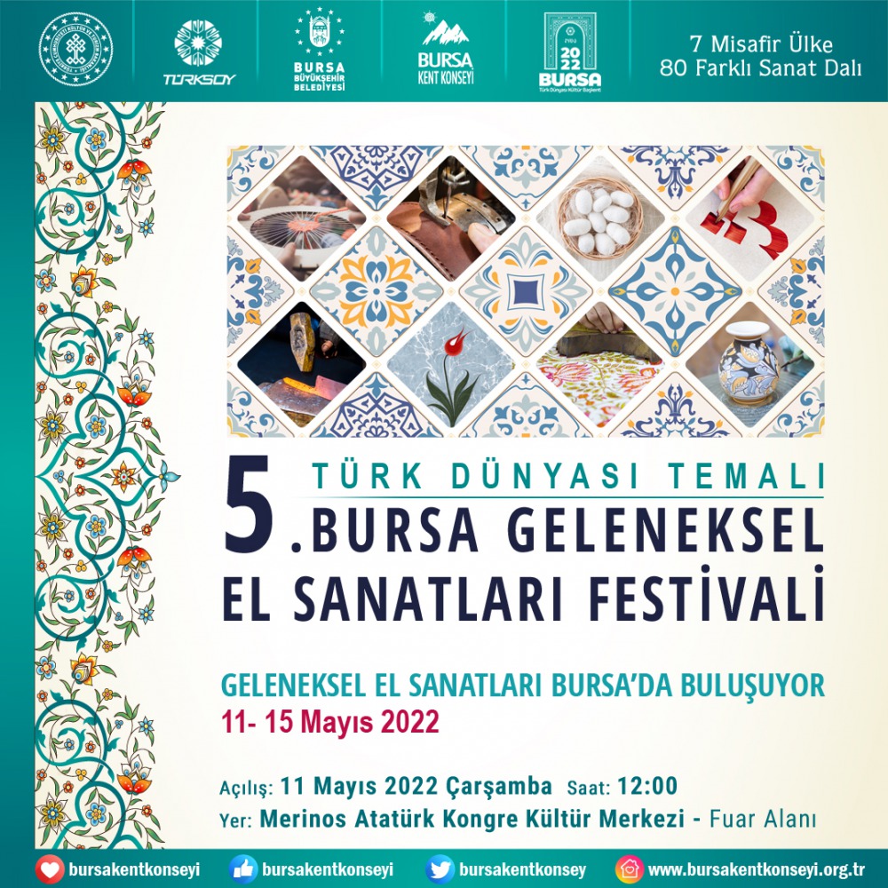 Read more about the article Bursa Geleneksel El Sanatları 5. Kez Düzenlenecek
